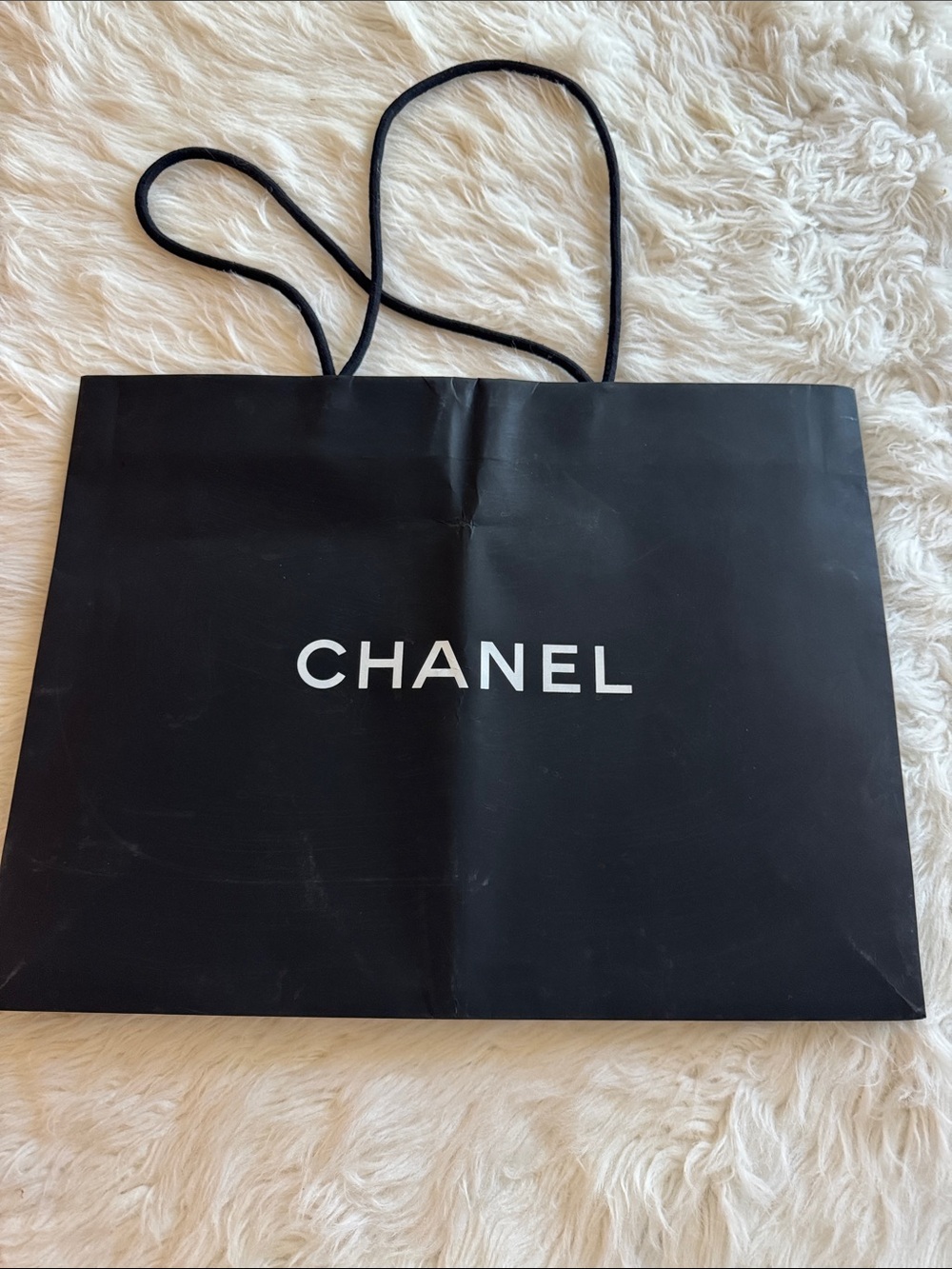 CHANEL Black Tote with White Logo Center